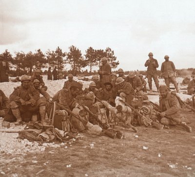 Rastplatz, Champagne, Nordfrankreich, um 1914-1918 von Unbekannt