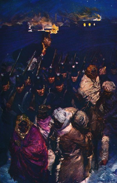 Rückzug der britischen Armee aus Kabul, um 1912 von Unbekannt