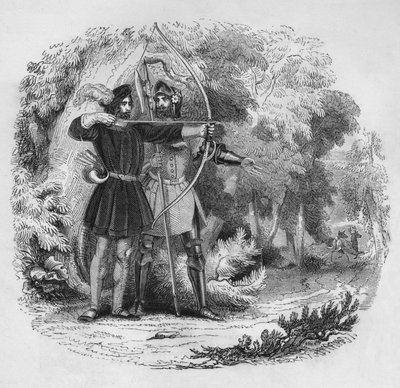 Robin Hood und Little John, 1845 von Unbekannt