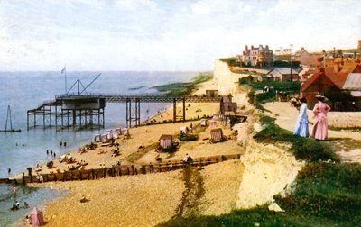 Strand von Rottingdean, East Sussex, Blick nach Westen, ca. 1900-1920 von Unbekannt