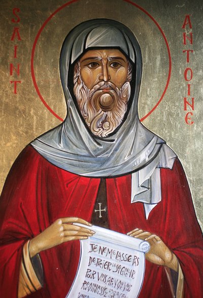 Heiliger Antonius. Orthodoxe Kirche Saint-Antoine-le-Grand, Saint-Laurent-en-Royans, Frankreich von Unbekannt