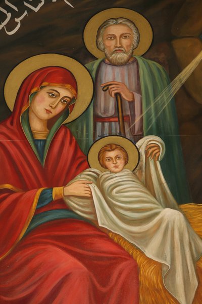 Koptische Kunst in der St.-Antonius-Kirche: Geburt Christi, Jerusalem, Israel von Unbekannt