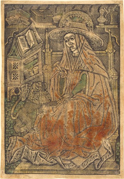 Heiliger Hieronymus in seinem Studierzimmer, 1460-1470 von Unbekannt