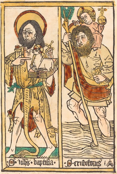 Der heilige Johannes der Täufer und der heilige Christophorus, 1470-1480 von Unbekannt