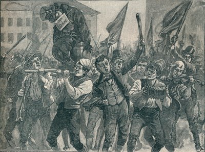 Szene bei den Belfast-Unruhen, 19. Jahrhundert, 1906 von Unbekannt
