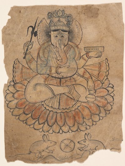 Sitzender vierarmiger Ganesha, ca. 1775 von Unbekannt