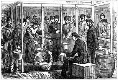 Ausschank von Porter auf einem Truppenschiff, 1878 von Unbekannt