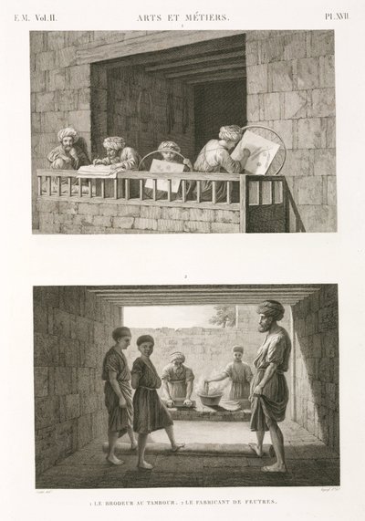 Nähen, Stickerei und Filzherstellung, Ägypten, ca. 1798 von Unbekannt