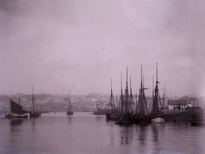 Schiffe im Hafen von Plymouth in Devon von Unbekannt