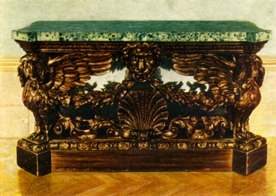 Beistelltisch aus geschnitzter Eiche um 1730, 1938 von Unbekannt