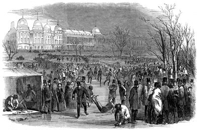 Schlittschuhlaufen im Regents Park, 1850 von Unbekannt