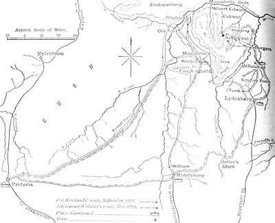 Skizzenkarte von Sekukunis Land, um 1880 von Unbekannt