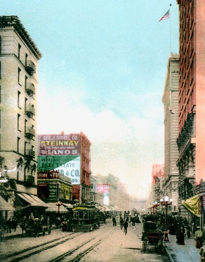 Spring Street, Los Angeles, Kalifornien, USA, um 1900 von Unbekannt