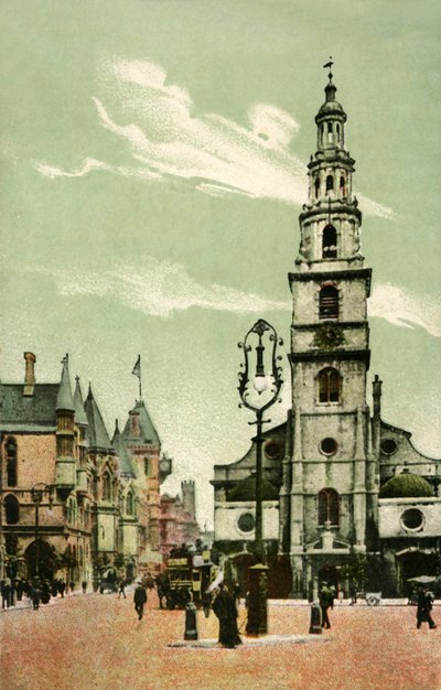 St. Clement Danes, Strand, London, ca. 1910 von Unbekannt