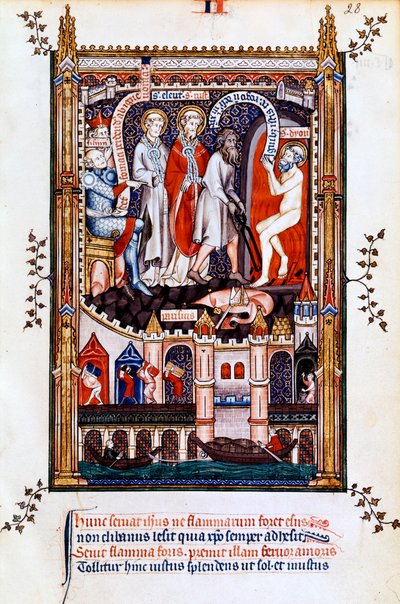 St. Denis wird in den Ofen geworfen, 1317 von Unbekannt