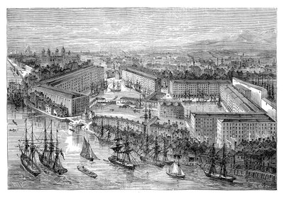 St Katherines Docks, London, späte 19. Jahrhundert von Unbekannt