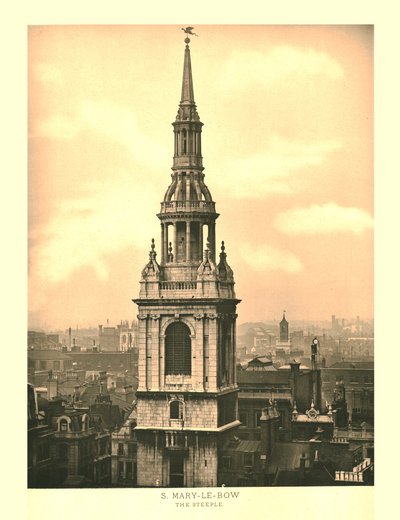 St Mary-Le-Bow, Der Turm, Mitte bis Ende des 19. Jahrhunderts von Unbekannt