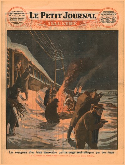 Gestrandete Zugpassagiere werden von Wölfen angegriffen, 1929 von Unbekannt
