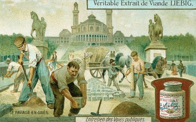 Straßenbelag mit Granitsteinen, Paris von Unbekannt
