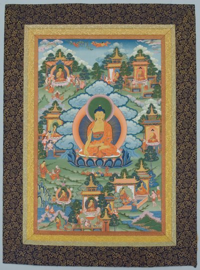 Tangka mit Buddha, 19. Jahrhundert von Unbekannt