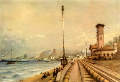 Die atmosphärische Eisenbahn in Dawlish, 1847, 1945 von Unbekannt
