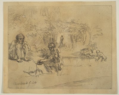 Die Badenden, 1651 von Unbekannt