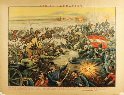 Die Schlacht am Karpatenpass, 1914 von Unbekannt
