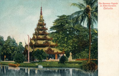 Die burmesische Pagode in Eden-Gardens, Kalkutta von Unbekannt