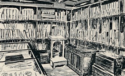 Die Kettenbibliothek in Wimborne von Unbekannt