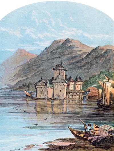 Das Schloss Chillon, Genfersee, Schweiz, 1864 von Unbekannt