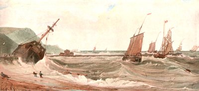 Der Eingang zum Hafen von Boulogne, ca. 1900 von Unbekannt