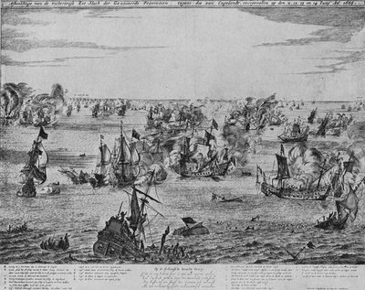 Der Vier-Tage-Kampf, ca. 1667 von Unbekannt