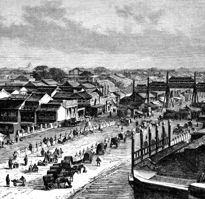 Die Hauptstraße, Peking, um 1890 von Unbekannt