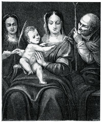 Die Heilige Familie mit der Heiligen Katharina, 1769, 1870 von Unbekannt