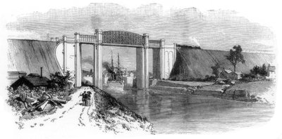 Der Latchford-Viadukt, Manchester Ship Canal, 1894 von Unbekannt