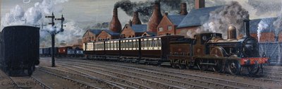 Der Manchester Express in der Nähe von Stoke-on-Trent von Unbekannt