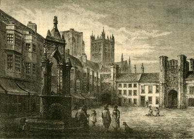 Der Marktplatz, Wells, 1898 von Unbekannt