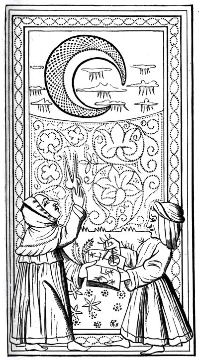 Der Mond, Tarotkarte, 14. Jahrhundert von Unbekannt