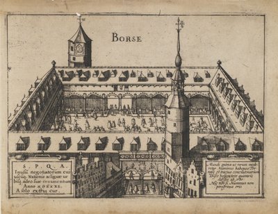Die Alte Börse in Antwerpen, frühes 17. Jahrhundert von Unbekannt