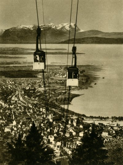 Die Pfänderbahn-Seilbahn, Bregenz, Österreich, um 1935 von Unbekannt