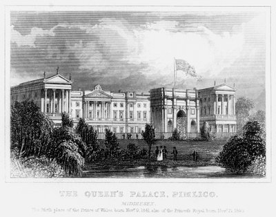 Der Palast der Königin, Pimlico, London, ca. 1840er von Unbekannt