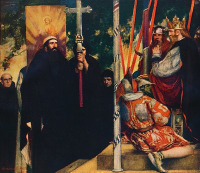 Die Aufnahme des Heiligen Augustinus durch Ethelbert, 1912 von Unbekannt