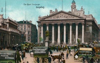 Die Royal Exchange, London, um 1910 von Unbekannt