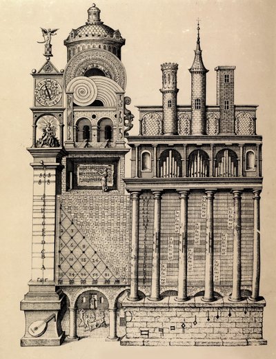 Der Tempel der Musik von Robert Fludd, 1617 von Unbekannt