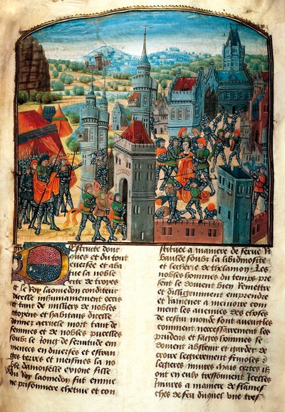 Der Trojanische Krieg (Miniatur) von Unbekannt