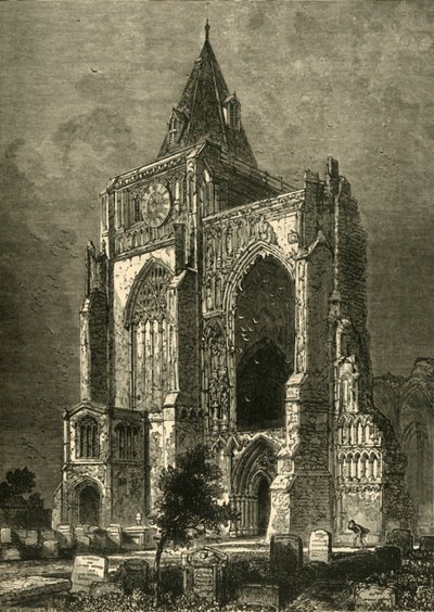 Die Westfassade, Crowland Abbey, 1898 von Unbekannt