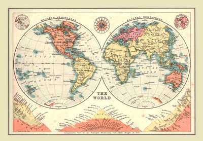 Die Welt in Hemisphären, 1902 von Unbekannt