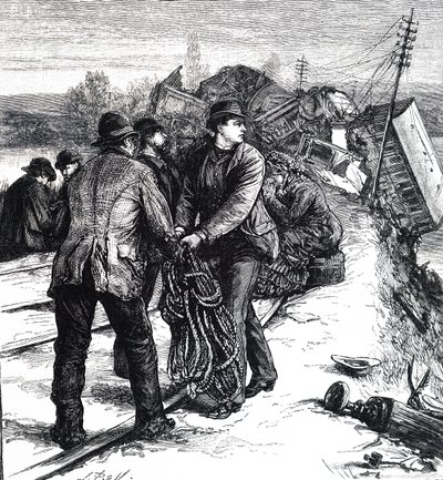 Die Folgen eines schweren Zugunglücks von Unbekannt
