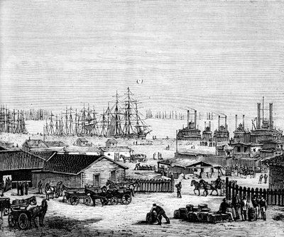 Die Ufer des Mississippi, um 1860er Jahre von Unbekannt