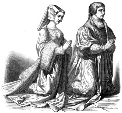 Das Bürgertum von Gent betet, 15. Jahrhundert 1846 von Unbekannt